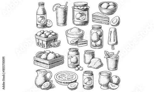 Vintage Food and Beverage Illustrations Collection