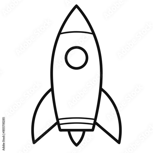 Rocket Ship Icon Design, Space Exploration Vector, Futuristic Technology Illustration For Projects