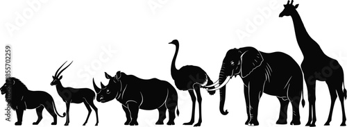 silhouette of a horse  elefand