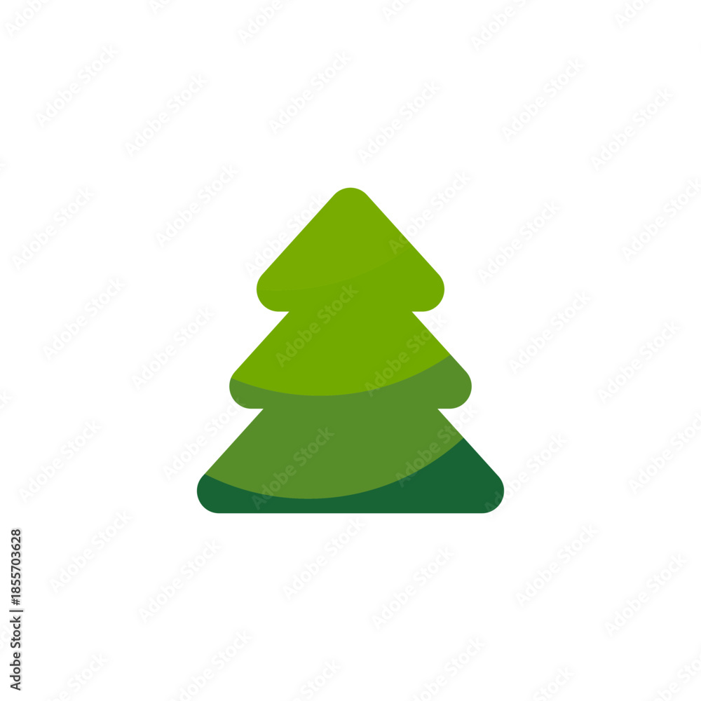 Obraz premium Flat Christmas Tree Icon, Editable Vector Evergreen Illustration