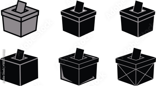 Ballot box silhouette, voting icon vector, election design artwork, democracy symbol illustration, political participation graphic, civic duty