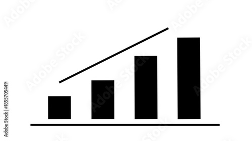 Animated video of a statistical curve with an upward arrow indicating profit. Suitable for use in business and financial content.