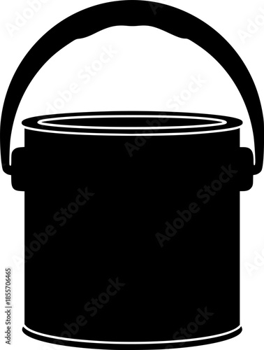 paint can silhouette, black and white silhouette, vector and illustration
