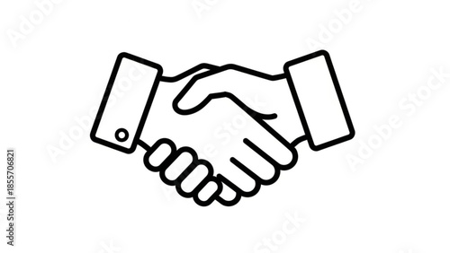 Handshake: A Simple yet elegant illustration captures the essence of partnership and trust. This graphic representation captures the spirit of collaboration, agreement.