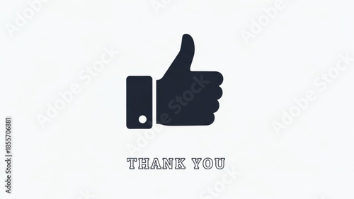 Appreciation with a Thumbs Up: A concise message of gratitude is communicated through a minimalist design, a thumbs-up icon, and elegant typography to express thanks.