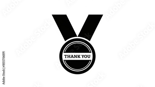 Recognition Reward: A stylized award medal featuring a prominent Thank You message