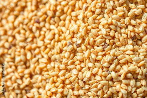 Close-up macro of raw quinoa grains showcasing intricate natural texture, organic patterns and earthy beige tones, with shallow depth of field emphasizing healthy nutrition and whole food concept.