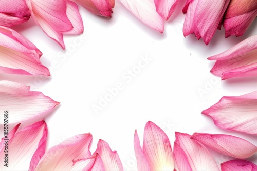Wallpaper Mural Delicate pink petals create an elegant floral frame on a pure white on transparent background Torontodigital.ca