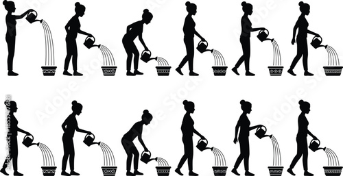 Set of winding stone paths, vector garden walkways, cobblestone road illustrations, black and white paving designs for landscaping, curved trail bundle