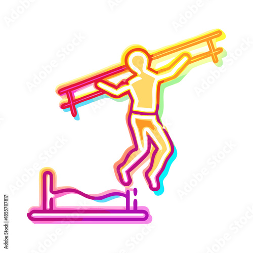 Neon Line Bungee Jumping Icon