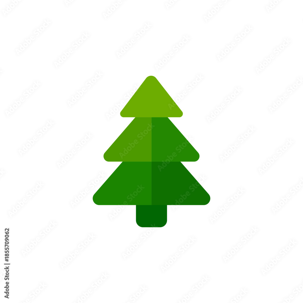 Obraz premium Flat Christmas Tree Icon, Editable Vector Evergreen Illustration
