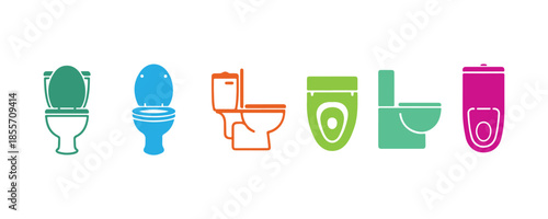 Toilet bowl symbol, separated on a white background vector graphic
