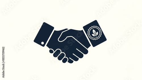 Handshake between two individuals in a business setting, symbolizing agreement or partnership