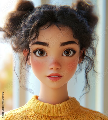 Wallpaper Mural Cartoon, 3D, and illustration for animation, character or portrait concepts in mock-up settings. Realistic rendering, design, and creative inspiration in -edge visuals for art projects, Generative AI Torontodigital.ca