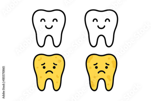 Happy and Sad Teeth Icons