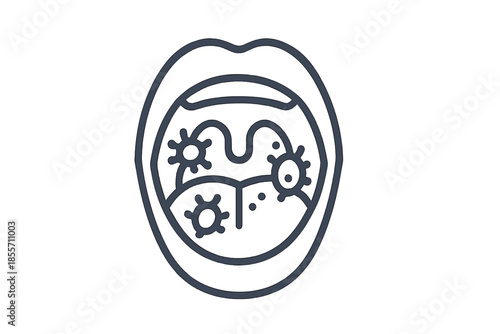 Stylized mouth with germs