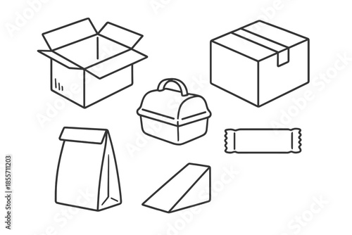 Collection of food and package icons