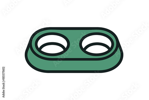 Free Download Abstract Teal Shape with Two Circles - GFXLoad