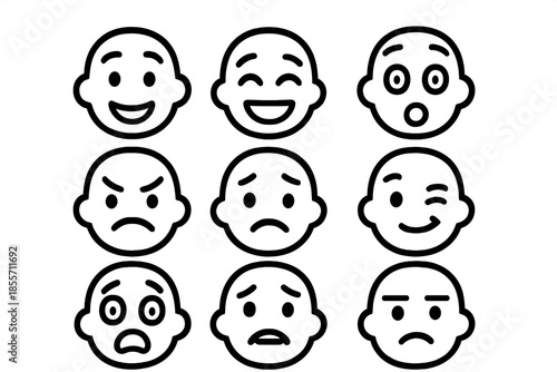 Nine Emojis Representing Different Emotions