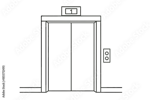 Elevator Doors with Floor Indicator and Buttons