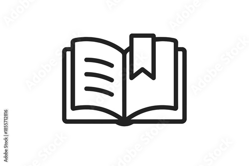 Open book with bookmark icon