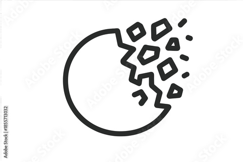 Cracked egg symbol breaking apart on a gradient background