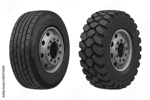 Two Truck Tires and Rims