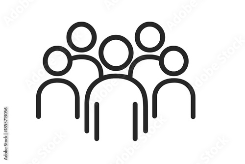 Team icon with five people abstract representation