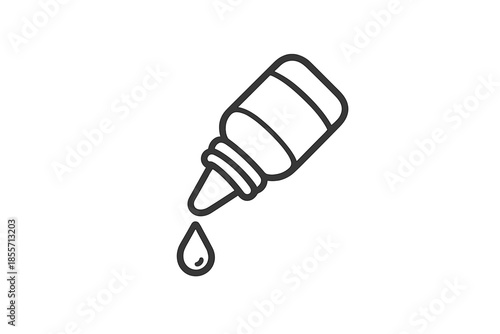 Dropper bottle with a drop of liquid icon