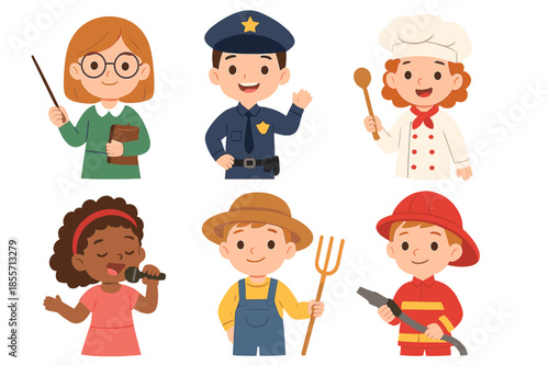 Children dressed as various professions