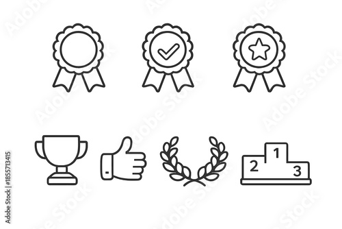 Collection of award and achievement icons