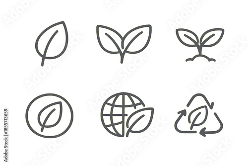 Eco-friendly icons set on a golden gradient background