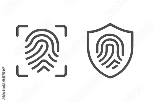 Fingerprint Icons: Scan and Security