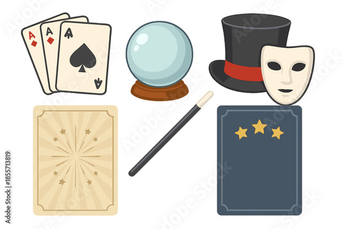 Magic Performance Props on a Dark Surface