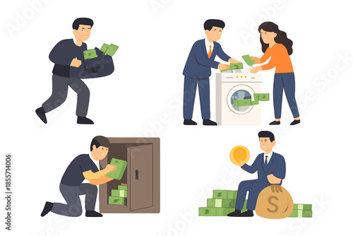 Money laundering conceptual illustration
