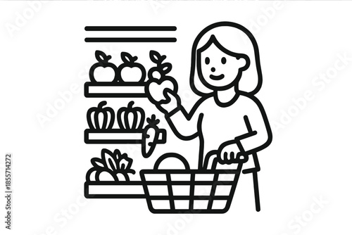 Woman shopping for groceries at a market