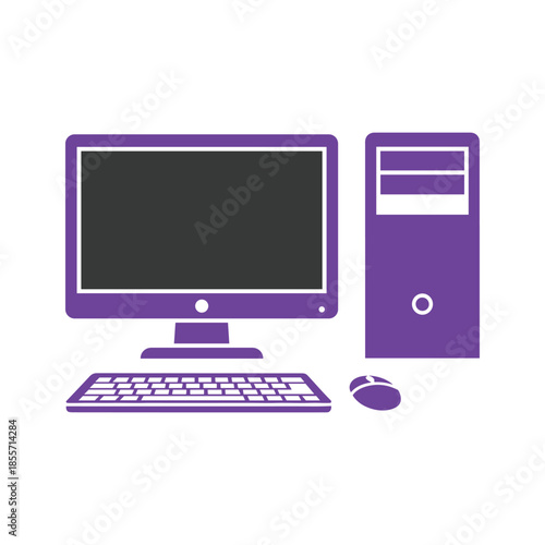 Computer Illustration - Desktop PC Vector Art