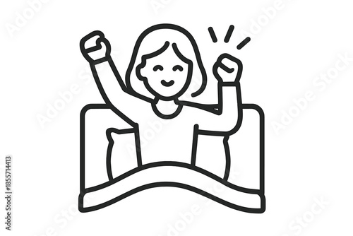 Person celebrating victory in bed