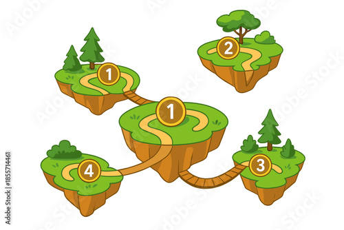 Fantasy floating islands game map