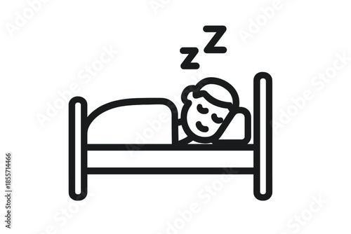 Person sleeping in bed icon
