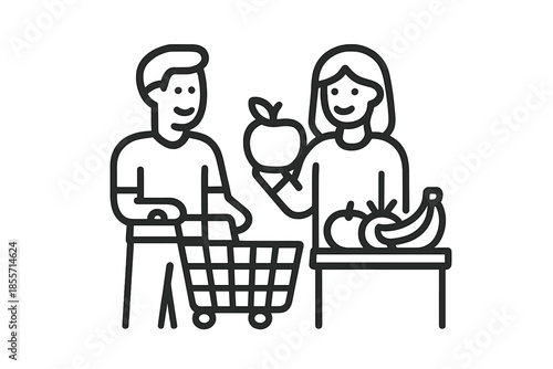 Couple Shopping for Groceries Together