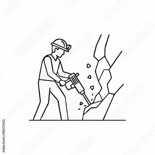 a miner at work. icon