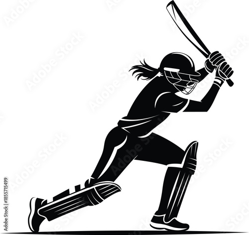 ricket Batsman Silhouette
