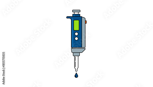 Electronic pipette laboratory device dripping controlled liquid sample