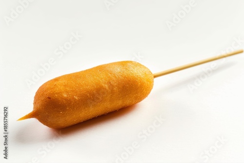 Classic golden crispy corn dog a perfect American street fair snack on transparent background