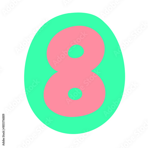 number. eight. sign icon. maths. mathematics. doodle. color. cute. kid. child. colorful alphabet. cute alphabet. rainbow alphabet. cute letters. alphabet emoji. alphabet letter. 8. cartoon.