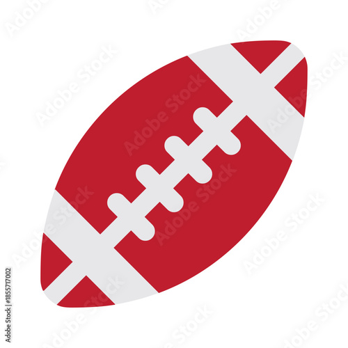 Rugby ball sport design vector flat icon
