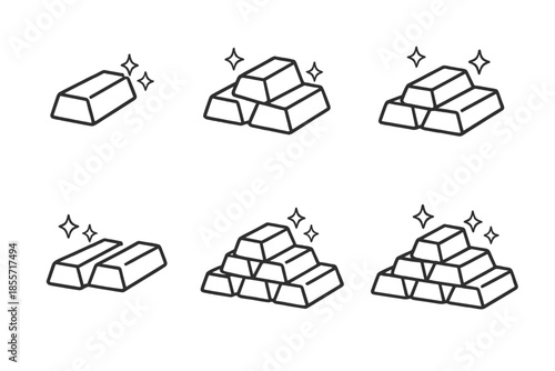 Stacks of Gold Bars with Sparkles