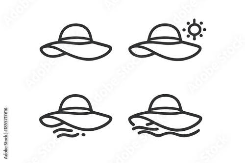 Beach Hat Icons