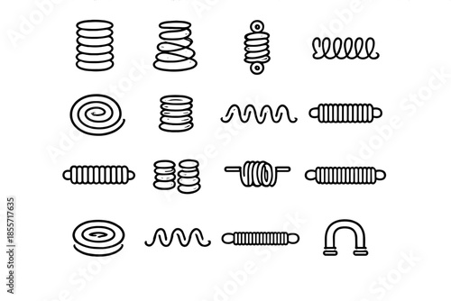 Collection of stylized spring icons